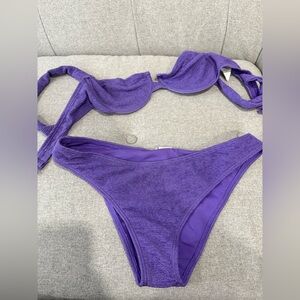 PLT Purple Textured Bikini Set
